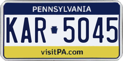 PA license plate KAR5045