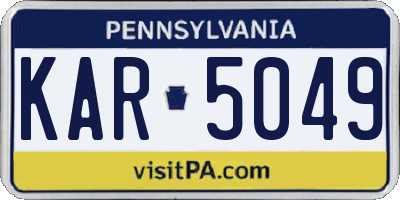 PA license plate KAR5049