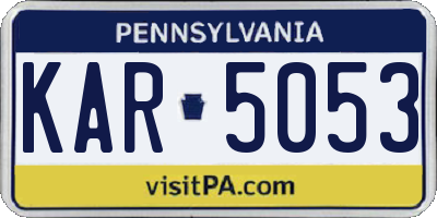 PA license plate KAR5053