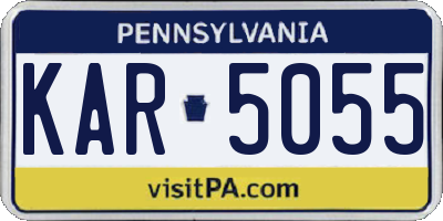 PA license plate KAR5055
