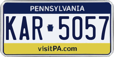 PA license plate KAR5057