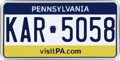 PA license plate KAR5058