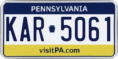 PA license plate KAR5061