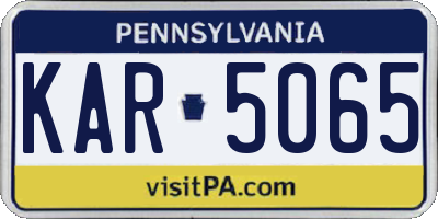 PA license plate KAR5065