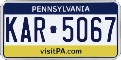 PA license plate KAR5067