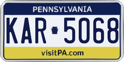 PA license plate KAR5068