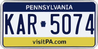 PA license plate KAR5074