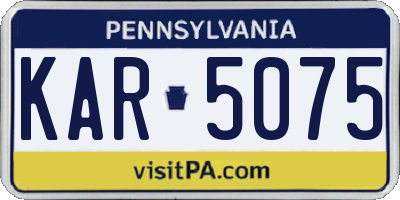 PA license plate KAR5075