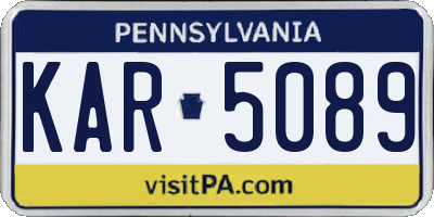 PA license plate KAR5089
