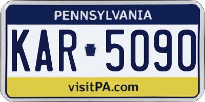 PA license plate KAR5090