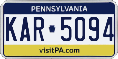 PA license plate KAR5094