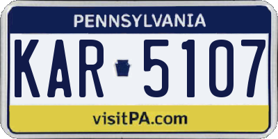 PA license plate KAR5107