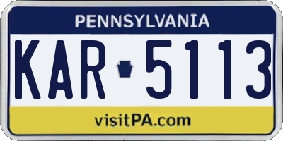 PA license plate KAR5113