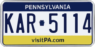 PA license plate KAR5114