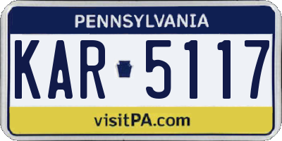PA license plate KAR5117