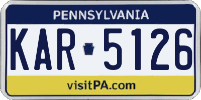 PA license plate KAR5126