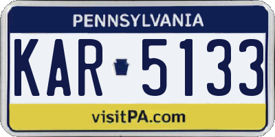 PA license plate KAR5133