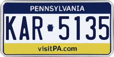 PA license plate KAR5135