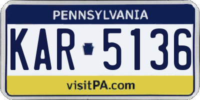 PA license plate KAR5136