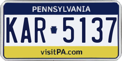 PA license plate KAR5137
