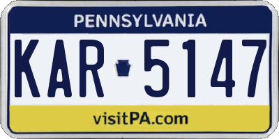 PA license plate KAR5147