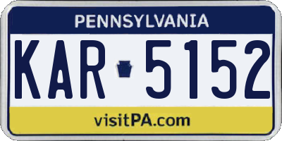 PA license plate KAR5152