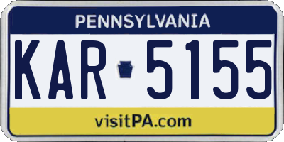 PA license plate KAR5155