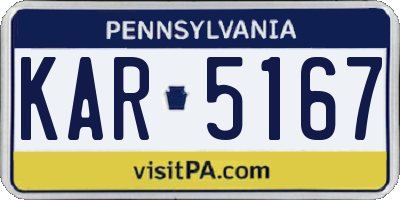PA license plate KAR5167