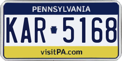 PA license plate KAR5168
