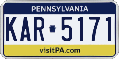 PA license plate KAR5171