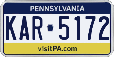 PA license plate KAR5172