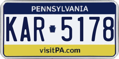 PA license plate KAR5178