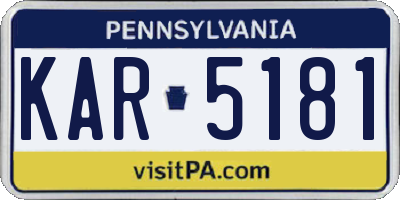 PA license plate KAR5181
