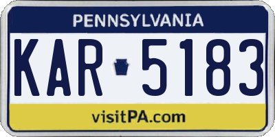 PA license plate KAR5183