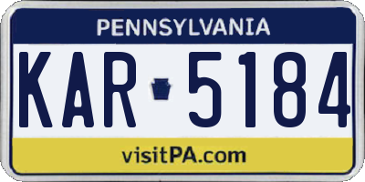 PA license plate KAR5184
