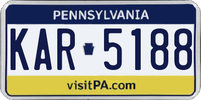 PA license plate KAR5188