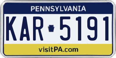 PA license plate KAR5191