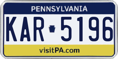 PA license plate KAR5196