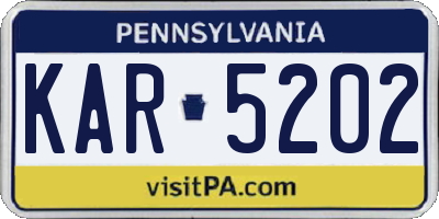 PA license plate KAR5202