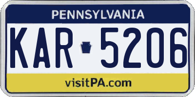 PA license plate KAR5206