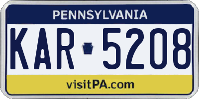 PA license plate KAR5208