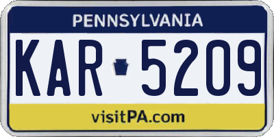 PA license plate KAR5209