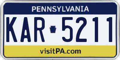 PA license plate KAR5211
