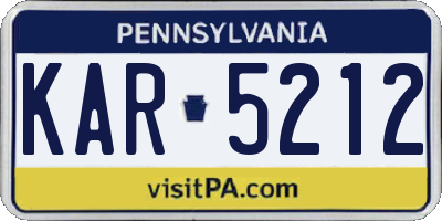 PA license plate KAR5212