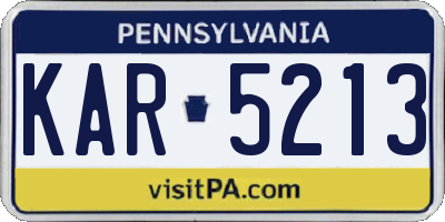 PA license plate KAR5213