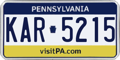 PA license plate KAR5215