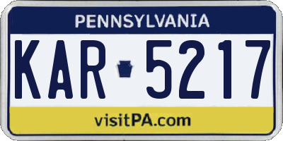 PA license plate KAR5217