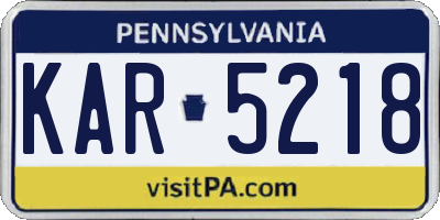 PA license plate KAR5218