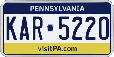 PA license plate KAR5220