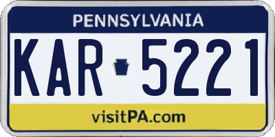PA license plate KAR5221